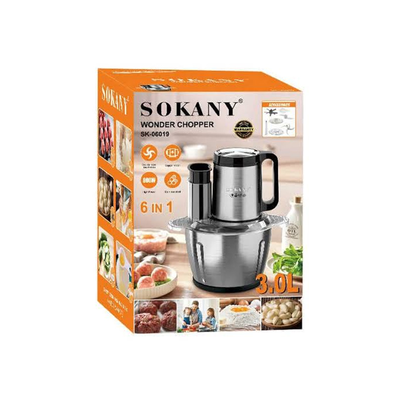 Picture of Sokany 6 in 1 Wonder Chopper. blander, Multi-functional 800w 3L 3 Speeds Control 6 in 1 Electric Food Processor Meat Grinder, salad maker