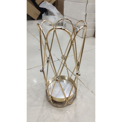 Picture of 15 Inches long Golden Metal Body Candle Holder.