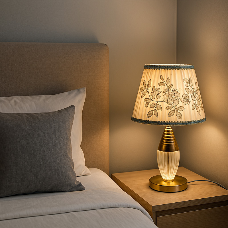 Picture of 17-Inches Height Metal Crystal Decorative Table Lamp