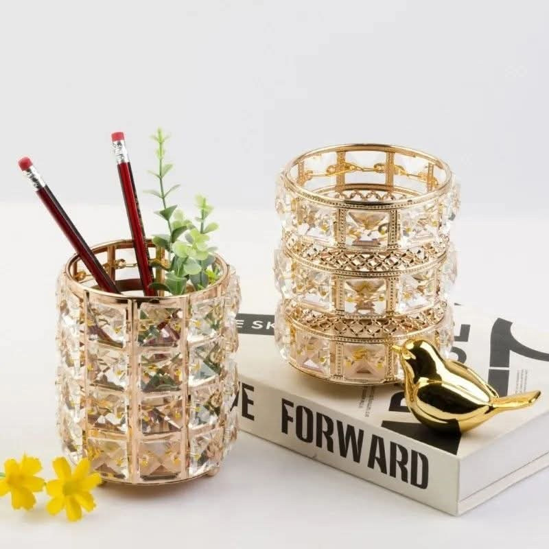 Picture of Crystal Stone and metal body 5 Inches Long Pen / Brush Holder.