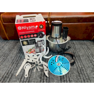 Picture of niy-ama food chopper processor NYB-085FC Wonder Chopper Electric Meat Grinder Food Processor Vegetable Mincer Blender 6-in-1 Stainless Steel 5.0L with 1200W Copper Motor Double Layer 6 Blades for Home Kitchen