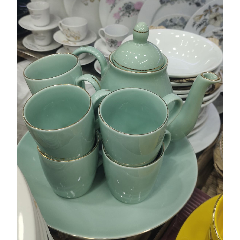 Picture of Fine Ceramics 8 Pcs Tea Pot Set with 6 Mug & 1 Tea Pot.