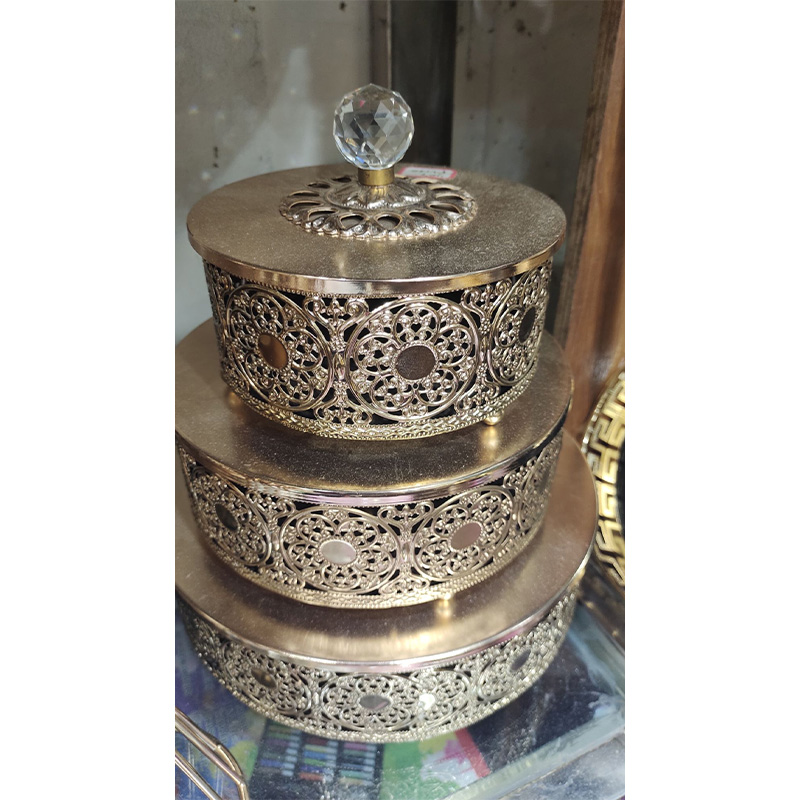 Picture of 3 Pcs 1 Ser Golden Color Storage Set, Metal Body