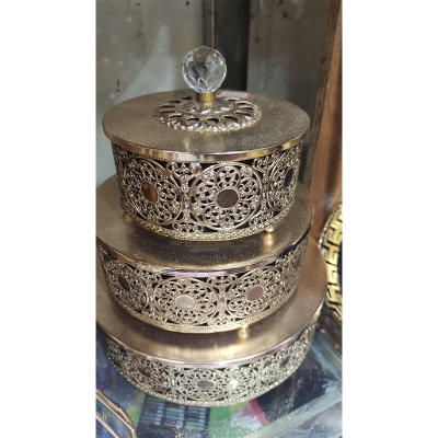 Picture of 3 Pcs 1 Ser Golden Color Storage Set, Metal Body
