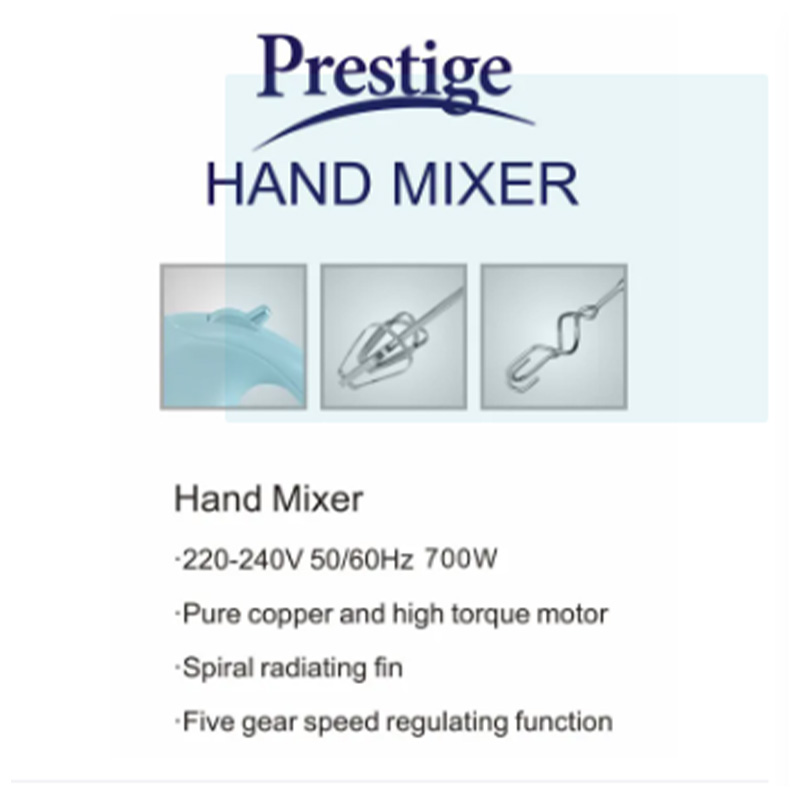 Picture of Prestige Ergonomic Luxury design Heavy Duty Multi-Functional Electric Egg beater Automatic Cream Whip Stirrer Stainless Mixing Household Mini Mechanical Beater