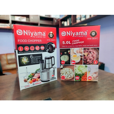 Picture of niy-ama food chopper processor NYB-085FC Wonder Chopper Electric Meat Grinder Food Processor Vegetable Mincer Blender 6-in-1 Stainless Steel 5.0L with 1200W Copper Motor Double Layer 6 Blades for Home Kitchen