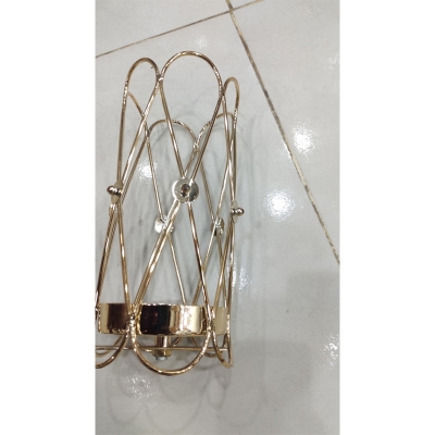 Picture of 15 Inches long Golden Metal Body Candle Holder.