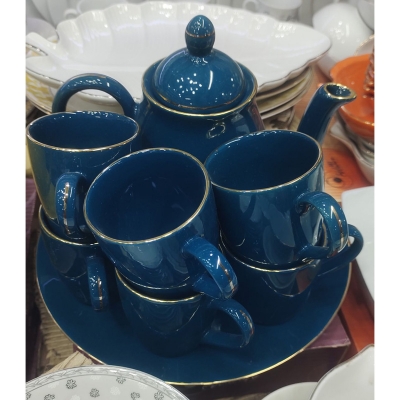 Picture of Fine Ceramics 8 Pcs Tea Pot Set with 6 Mug & 1 Tea Pot.