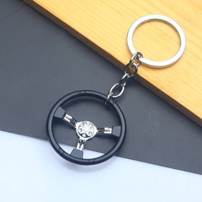 Picture of Creative Keychain Steering Wheel Shape Car Keyring Metal Key Chain