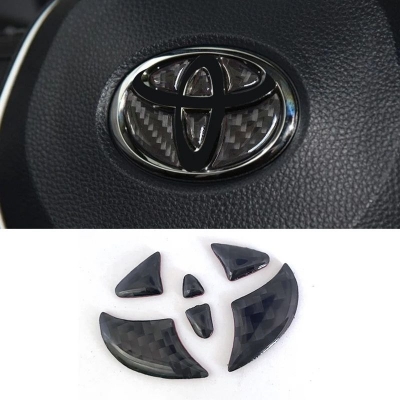 Picture of Carbon Fiber Car Interior Steering Wheel Logo Sticker Protective Decoration For Toyota
