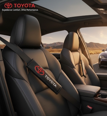 Picture of 2pcs Car Seat Belt Cotton Safety Belt Shoulder Cover Breathable Protection for Toyota