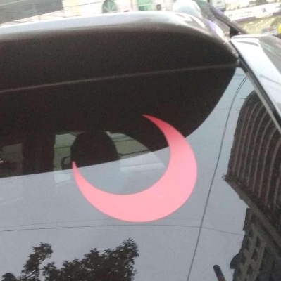 Picture of Premium Doctor Moon Car Back & Front Glass Sticker-Red (2Pis)