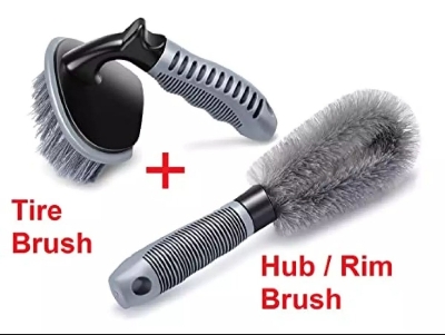 Picture of Car tire T shape brush +Car tire washing brush i Shape brush combo pack.