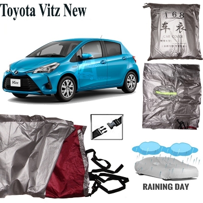 Picture of Car Body Cover for Toyota Vitz New Silver Color Waterproof
