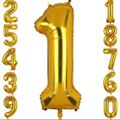 Picture of Number Foil Balloon Happy Birthday / Party /Wedding Decoration - Gold