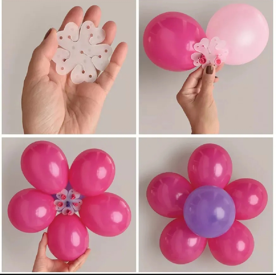 Picture of 5pcs Flower Balloon Clip Flower Balloon Clips Birthday Party Balls Clip Balls - Gold