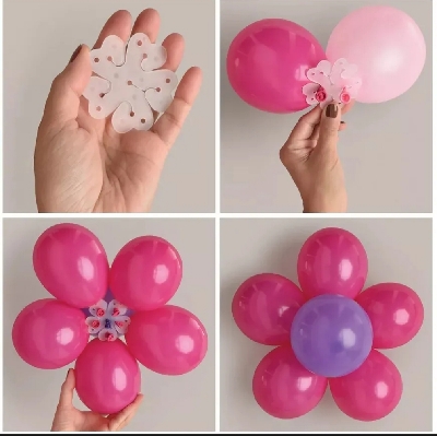 Picture of 5pcs Flower Balloon Clip Flower Balloon Clips Birthday Party Balls Clip Balls - Gold