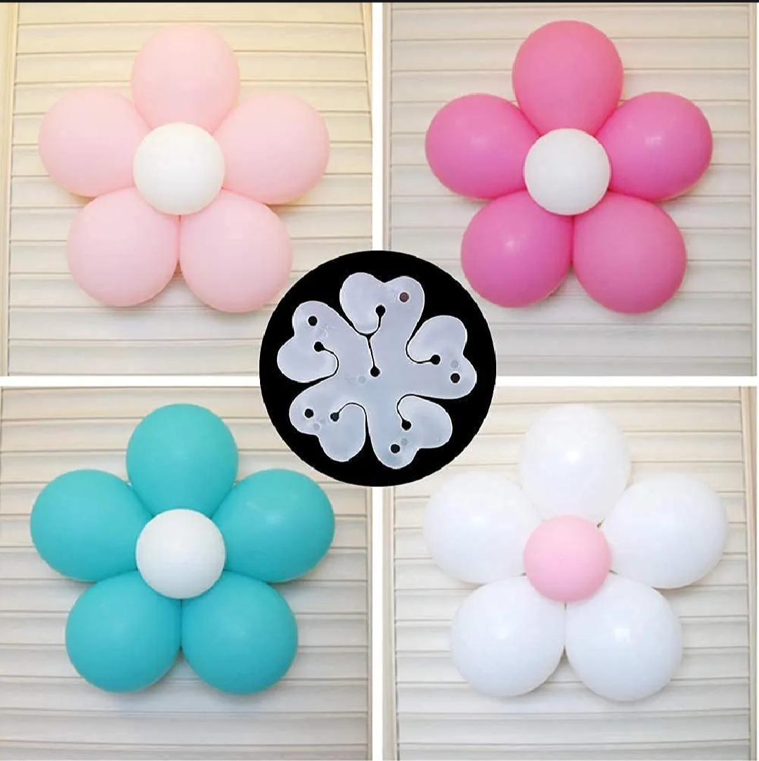 Picture of 5pcs Flower Balloon Clip Flower Balloon Clips Birthday Party Balls Clip Balls - Gold