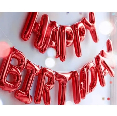 Picture of Happy Birthday Letter Foil Balloon Birthday Party Supplies, Happy Birthday Balloons for Party Decoration - Gold