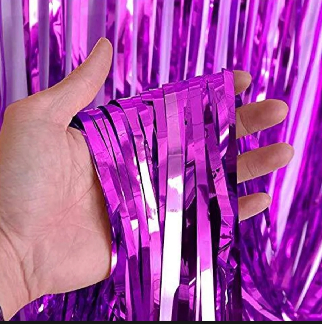 Picture of Foil Metallic Curtain Backdrop For Happy Birthday Party Decoration / Bridal Shower / Wedding / New Year / Background Decorations