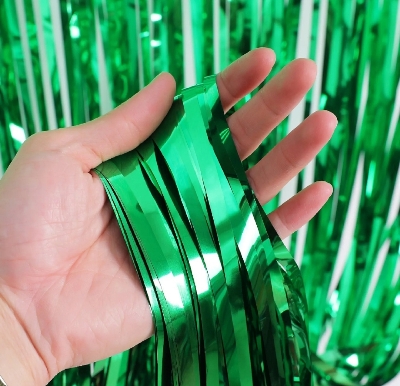 Picture of Foil Metallic Curtain Backdrop For Happy Birthday Party Decoration / Bridal Shower / Wedding / New Year / Background Decorations