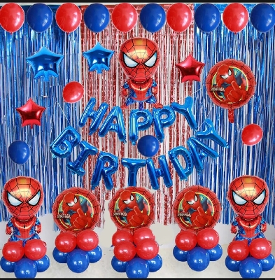 Picture of Spiderman Foil Balloons Set MARVEL Themed Birthday Party Decoration