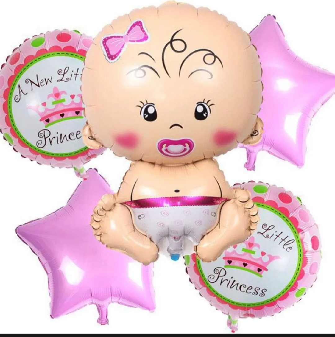 Picture of 5pc Baby Boy Foil Balloon Set Welcome Baby Shower Celebration