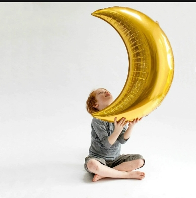 Picture of Moon Shape Balloon Big Size Jumbo Foil Helium Balloons Celebrations for Ramadan, Eid, Baby Shower Valentines Engagement Decors Anniversary Birthday Decorations Party Supplies