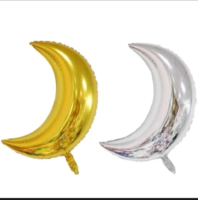 Picture of Moon Shape Balloon Big Size Jumbo Foil Helium Balloons Celebrations for Ramadan, Eid, Baby Shower Valentines Engagement Decors Anniversary Birthday Decorations Party Supplies