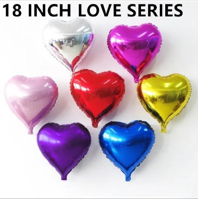 Picture of 18 inch Helium Heart Shaped Foil Balloons For Birthday, Anniversary, Baby Shower Wedding Valentine Decorations Love Balloons Party Decorations