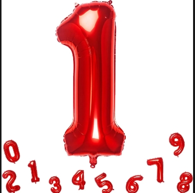 Picture of 32 Inch Red Number 0-9 Balloons Foil Balloon Digital Birthday Party Decoration Supplies - Red