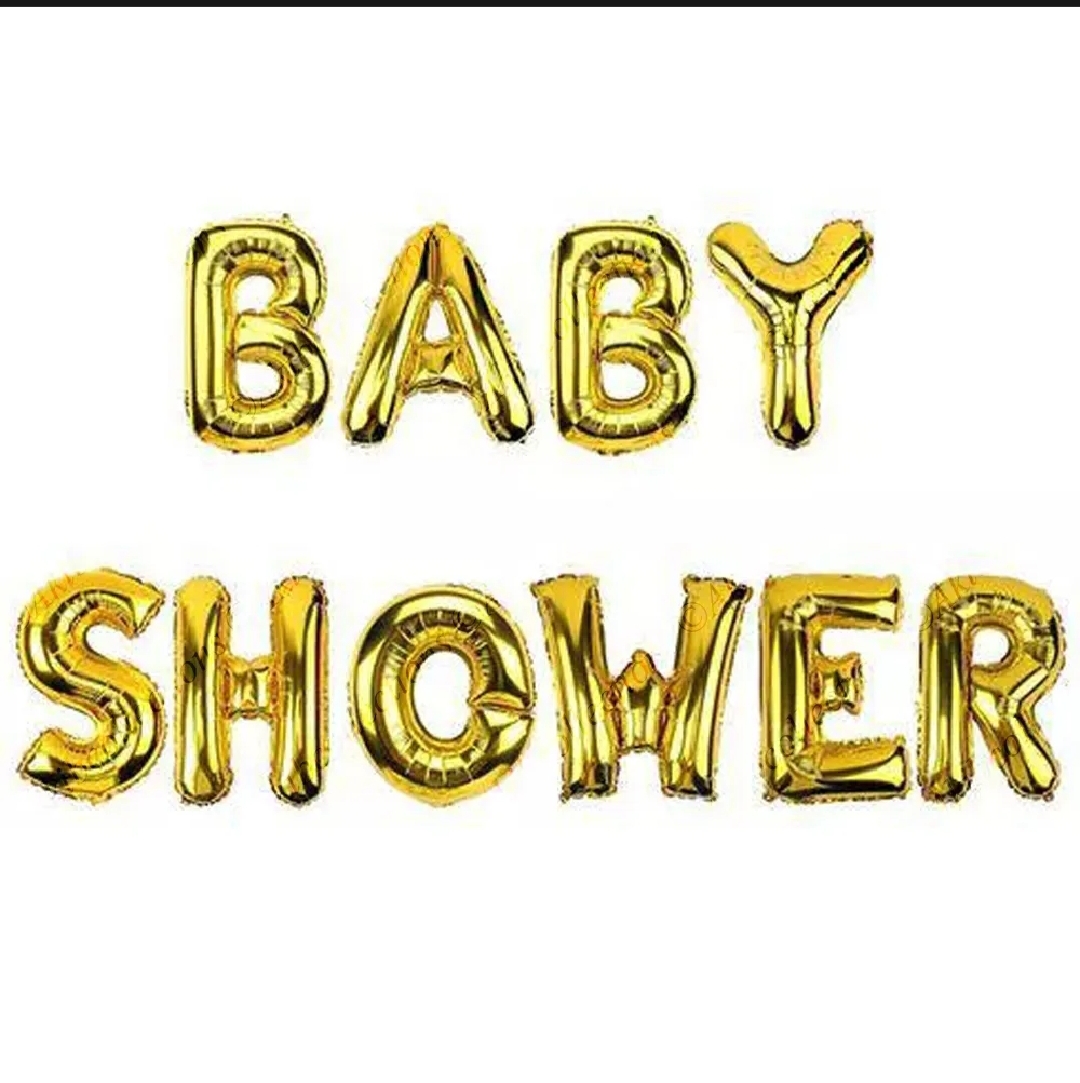 Picture of Baby Shower Balloon Banner, Aluminum Foil Letters Banner Balloons For New Born Celebration Welcome Baby Boy Girl