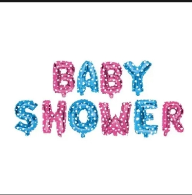 Picture of Baby Shower Balloon Banner, Aluminum Foil Letters Banner Balloons For New Born Celebration Welcome Baby Boy Girl