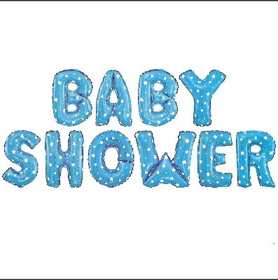 Picture of Baby Shower Balloon Banner, Aluminum Foil Letters Banner Balloons For New Born Celebration Welcome Baby Boy Girl