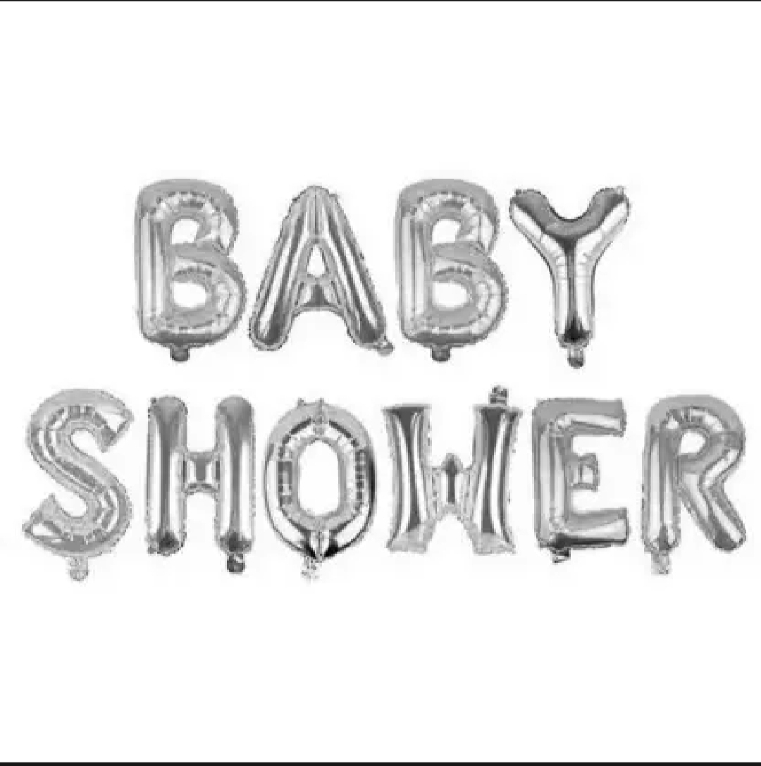 Picture of Baby Shower Balloon Banner, Aluminum Foil Letters Banner Balloons For New Born Celebration Welcome Baby Boy Girl