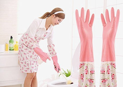 Picture of Reusable Waterproof Household Latex Hand Gloves for Kitchen Dish Washing Laundry Cleaning Gardening and Sanitation