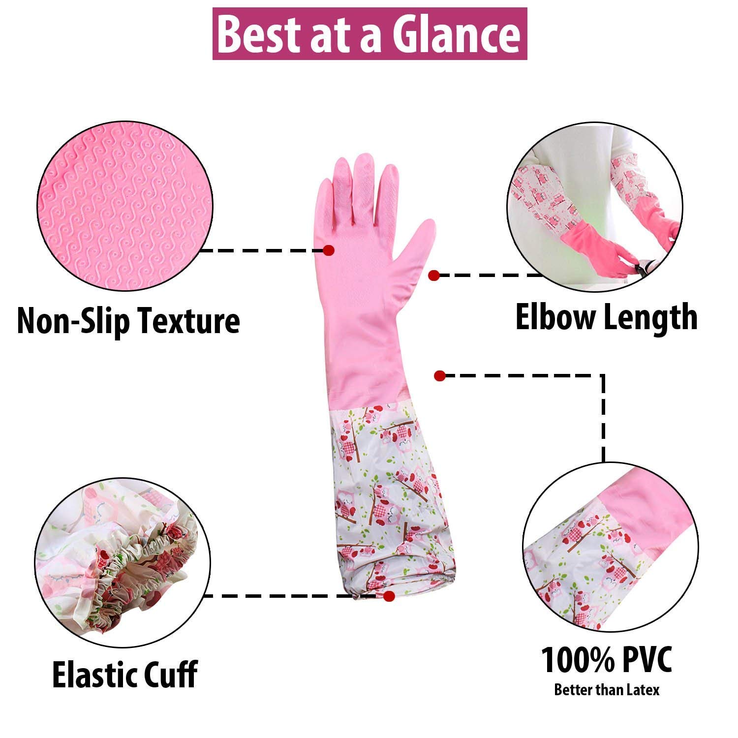 Picture of Reusable Waterproof Household Latex Hand Gloves for Kitchen Dish Washing Laundry Cleaning Gardening and Sanitation