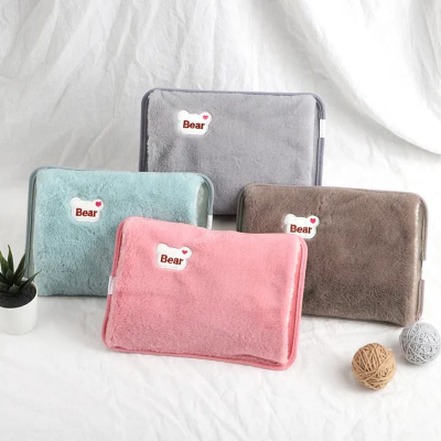 Picture of Cute Hot Water Bottle with Soft Cover，Portable Rechargeable Electric Hot Water Bag for Menstrual Cramps，Hot Compress Heating Pad,Plush Bear Hand Warmer（Winter Expressive Gift)