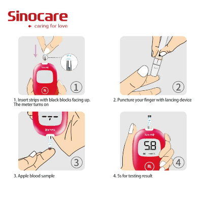 Picture of SINOCARE SAFE AQ SMART Blood Glucose Monitor/Machine | With 25 Strips and Lancets, One Lancet Device | No Coding, Measurements of Blood Sugar/Diabetes levels are fast, accurate and reliable