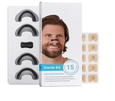 Picture of 15Pcs Magnetic Nasal Glue Strips | Breathing Nasal Strip | Anti Snoring Nose Clip | Skin Safe Sleep | Nasal Dilator For Breathing | Snoring Stopper For Men | Breathing Starter Kit