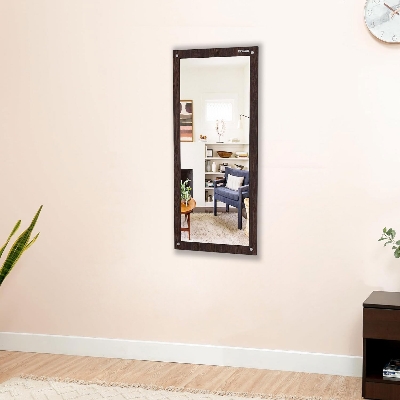 Picture of Wall Mount Rectangular Wall Mirror 120 x 40 x 1.5 Cm with Shelves for Home Decor Engineered Wood