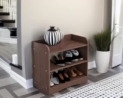 Picture of shoes rack wooden furniture,Shoe Rack Wooden Slipper Stand Strong Shoe Rack Utility Rack Stand Space Saving Home Storage,Engineered Wood 2 Layer Bed Side Table Wooden Organiser Stand - Antique