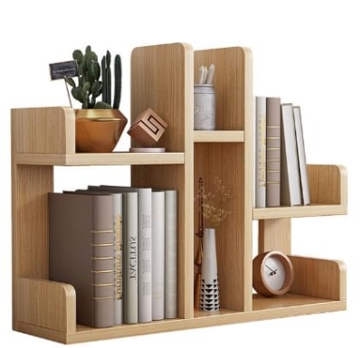 Picture of Open Book Shelf Book Storage Display Rack - Wooden Multipurpose desk organizer Book Storage Desk Organiser Rack with Solid Finish Showcase Stand