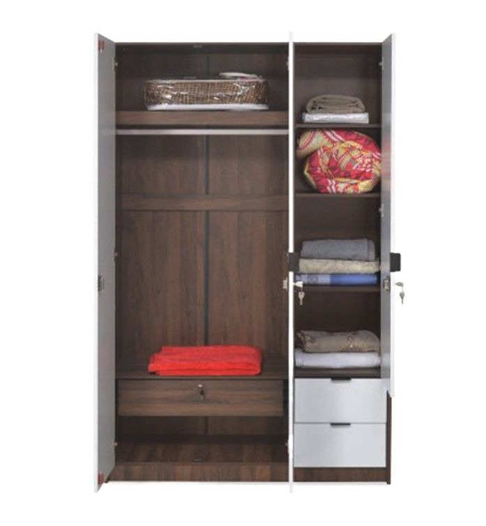 Picture of Moumi Furniture Medusa Engineered Wood Particle Board 3 Doors Almira with Inner Locker Drawer/Wardrobe 72/48"