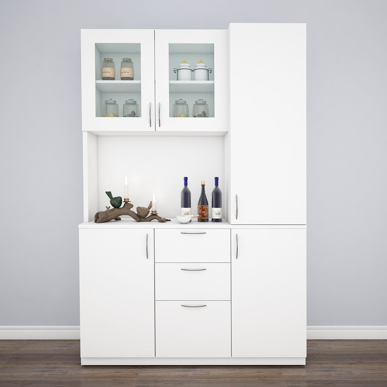 Picture of Kitchen Cabinet Multi-Purpose Kitchen Storage Rack Crockery Display Unit - Enhance Your Kitchen Storage With This Multi-Functional Cabinet 72X42"