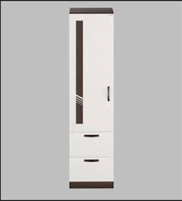 Picture of 1 part Almirah with 2 Drawer Clothe Storage shelf / Hanging Shelf 1 door wardrobe Almirah 72/18'' By Moumi Furniture