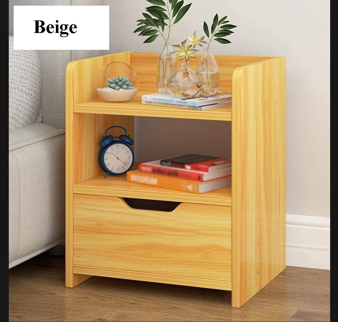 Picture of Nightstand Bedside Table Falling 1-drawer 1-compartment Bedroom Simple Storage Cabinet Side table Design by Moumi Furniture 20x16x12" - Beige