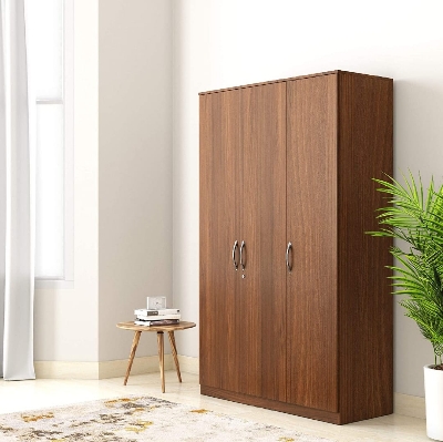Picture of Moumi Furniture Medusa Engineered Wood Particle Board 3 Doors Almira with Inner Locker Drawer/Wardrobe 72/48