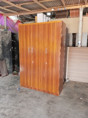 Picture of Moumi Furniture Medusa Engineered Wood Particle Board 3 Doors Almira with Inner Locker Drawer/Wardrobe 72/48
