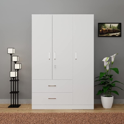 Picture of Moumi Furniture 3 Door Almira with Locker Drawer and Cloth storage shelf  Almari/Wardrobe 72/48